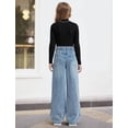 thumbnail image 2 of OYYN Girls Baggy Jeans Wide Leg High Waist Y2K Streetwear Boyfriend Skater Denim Pants School Casual Wear, 2 of 8