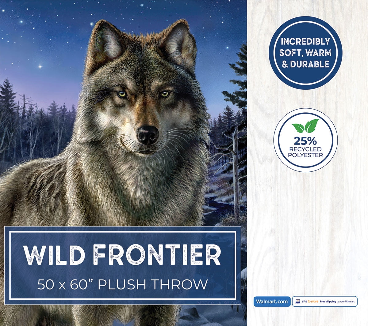 Wild Frontier 50X60 inch Wilderness Plush Throw Wolf Blanket
