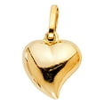 thumbnail image 2 of 14K Yellow Solid Gold Plain Heart Charm Pendant with 0.9mm Wheat Chain Necklace - 22", 2 of 4