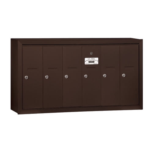 Vertical Mailbox - 6 Doors - Bronze - Surface Mounted - USPS Access
