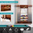 Ikkle 8 Pool Cue Rack, Solid Wood Pool Stick Holder Wall Mount for