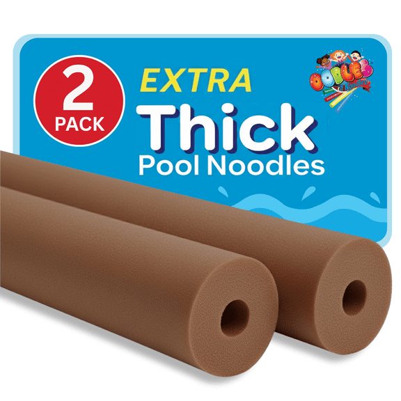 Oodles of Noodles Brown Premium Jumbo XL Foam Pool Swim Noodles, 2 Pack