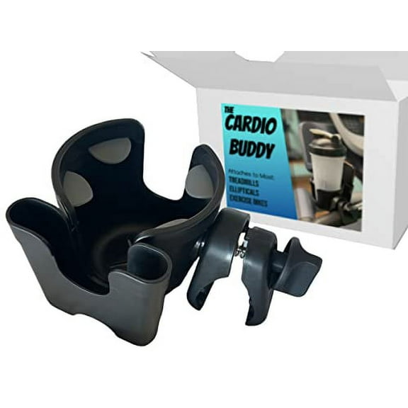 The Cardio Buddy - Water Bottle and Phone Holder - Designed for Most Treadmills, Ellipticals, Exercise Bikes