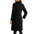 thumbnail image 3 of Abrigo de cuello INSPIRE CHIC para mujer, con botones, de manga larga, estilo A-line, casual, largo, invierno, color negro, 3 of 6