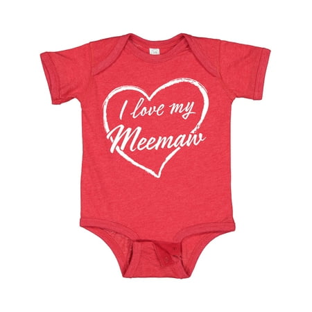 

Inktastic I Love My Meemaw in White Chalk Heart Gift Baby Boy or Baby Girl Bodysuit