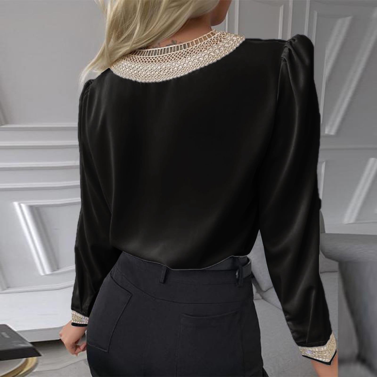 women's banded bottom long sleeve tops