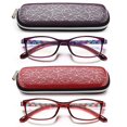 thumbnail image 1 of EYEURL Purple Red Ladies Reading glasses - 15 Women Readers Retro Blue Light Blocking computer UV Protection Reading glasses, 1 of 4