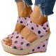thumbnail image 5 of WILLBEST Sandalias Playa Moda Primavera Y Verano Sandalias De Mujer Suela Gruesa Tacón De Cuña Tacón Alto Boca De Pez Punta Abierta Transpirables Cómodas Lunares Gancho Estilo Casual, 5 of 6