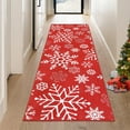 thumbnail image 1 of Runner Rug 2x8 Christmas Snowflake Pattern Low Pile Area Rug Xmas Washable Soft Non-Slip Accent Carpet for Entryway Laundry Room Bedroom, 1 of 7