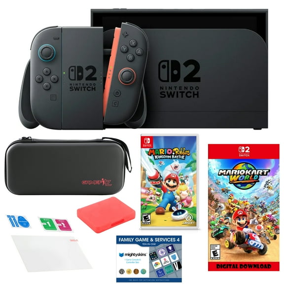 Nintendo Switch 2 MarioKart with Mario Rabbids, Accessories Kit & Voucher