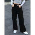 thumbnail image 5 of Aprpith Women's Baggy Jeans Mid Rise Straight Leg Floor Length Denim Pants Loose Fit Boyfriend Jeans For Street Style Regular Sizes, 5 of 9