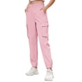 thumbnail image 4 of Women's Cargo Jogger Pants Elastic Waist Casual Tactical Tapered Utility Pants with Pockets, 4 of 6