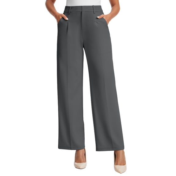 Womens Dress Pants Wide Leg Stretchy Work Pants Women High Waisted Business Casual Trousers Slacks with Pockets