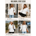 thumbnail image 5 of DOKOTOO Pullover Hoodies for Woman Drop Shoulder Hooded Sweatshirts Casual Buttoned Pullover Tops White L US12-14, 5 of 9