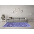 thumbnail image 3 of Ahgly Company Machine Washable Indoor Round Abstract Blue Modern Area Rugs, 7' Round, 3 of 4