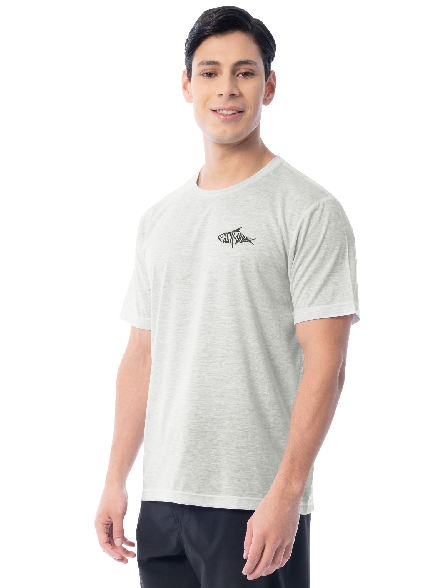 Fish N Vibe Men's Short Sleeve Fishing Performance Outdoor Graphic T-Shirt, Micro Chip Cationic, M
