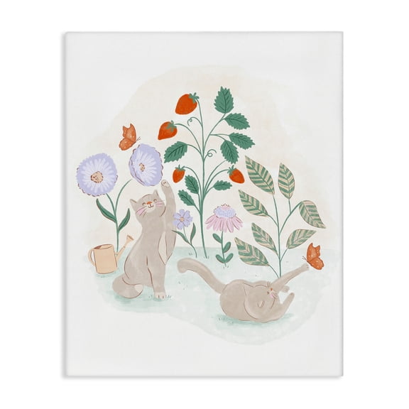 Stupell Industries Bohemian Cats Playing in Garden Canvas Art, 16 x 20, by Fineapple Pair