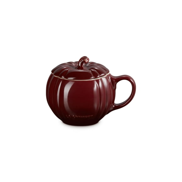 Taza Le Creuset, gres, diseño de calabaza, con tapa, 414 ml, color róneo