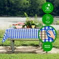 thumbnail image 4 of Sorfey Checkered Dining Table Cover Vinyl Table Cloth with Flannel, Blue 72" x 52", 4 of 6
