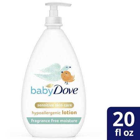 Baby Dove Fragrance Free Body Lotion For Sensitive Skin Care, 20 fl oz