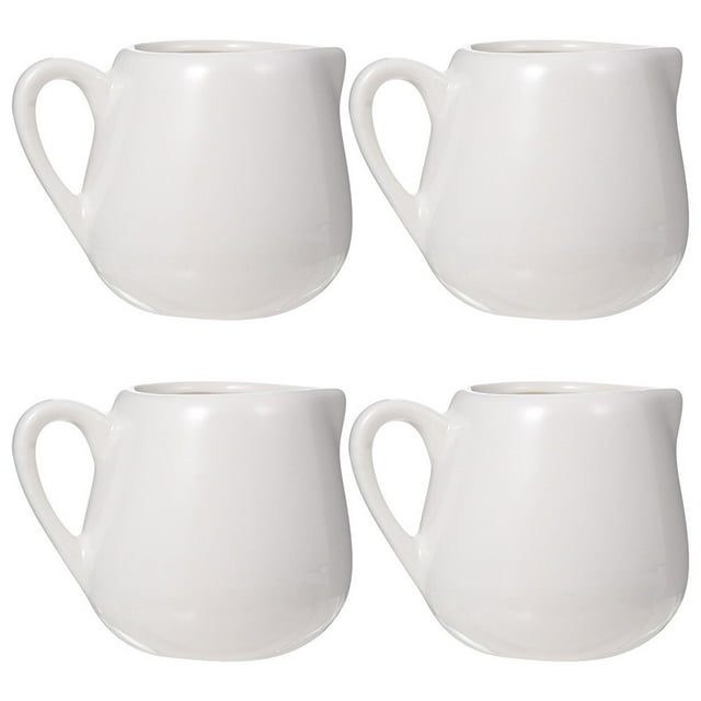 SHISUYAN 4 Pcs Mini Milk Jugs Kitchen Sauce Cup Sauce Jugs Ceramic with Handle