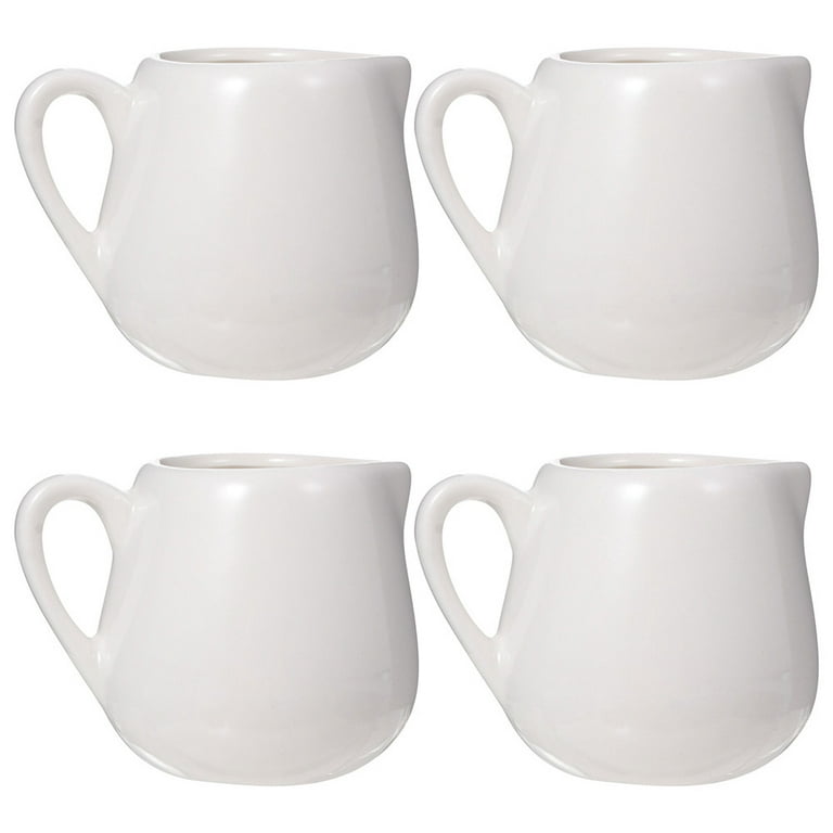 Pitcher Milk Creamer Ceramic Mini Cream Coffee Sauce Small Jugs Syrup Jug  Cup White Porcelain Creamers Serving Kitchen