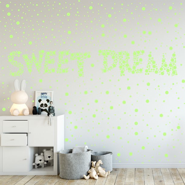 Gwong Decoración hogareña 2 hojas pegatina luminosa ecológica impermeable mascota resplandor en la etiqueta de la pared oscura para el hogar Gwong 21072708