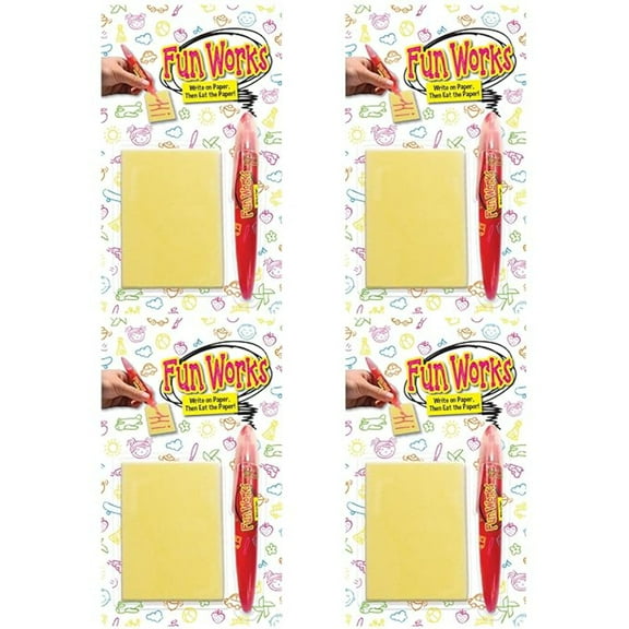 Edible Paper and Pen, 4 PACK Individually Wrapped Pen Paper TikTok Trend Items,Christmas Candy Bulk