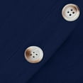 thumbnail image 5 of Womens Casual Tops Solid Color Crewneck Short Sleeve Buttons Shirts Summer Daily Vacation T Shirt Dark Blue XL, 5 of 8