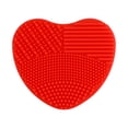 thumbnail image 1 of Limpiador de brochas de maquillaje, guante de dedo de corazón de silicona, tablero de esponja de maquillaje, depurador de lavado (rojo), 1 of 3