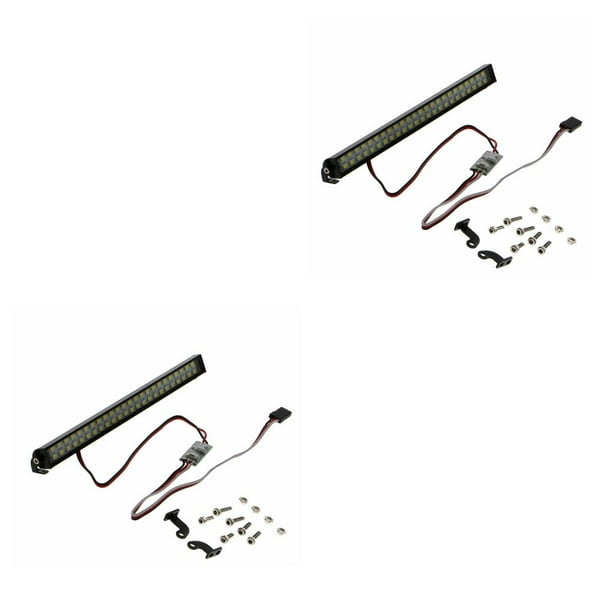 Vogacara Carcasa de PVC para coche de control remoto, barra de luz para techo, modelo de vehículo, lámpara de 48 LED, repuesto de piezas de Negro Tipo 1 2piezas
