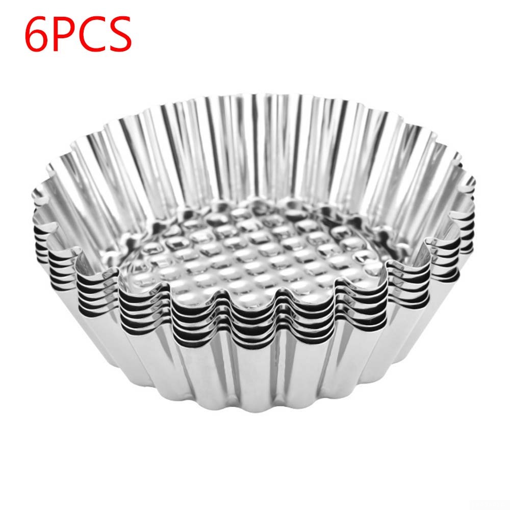 6pcs/set Egg Tart Mold Cookie 9.5*3.3cm Tart Mold Cupcake Cake Muffin