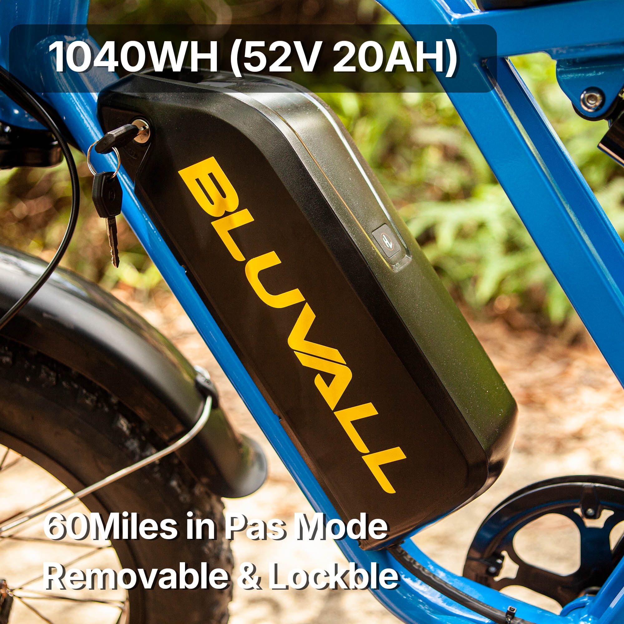 BLUVALL 35MPH Electric Bike for Adult, 20"*4.0 Fat Tire Ebike, Peak 1500W 52V 20AH E-Mountain Bicycle UL2849