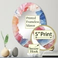 thumbnail image 3 of DESIGN ART Designart "Pink Blue Blossom Fusion I" Abstract Modern Wall Mirror 20in.x30in., 3 of 5