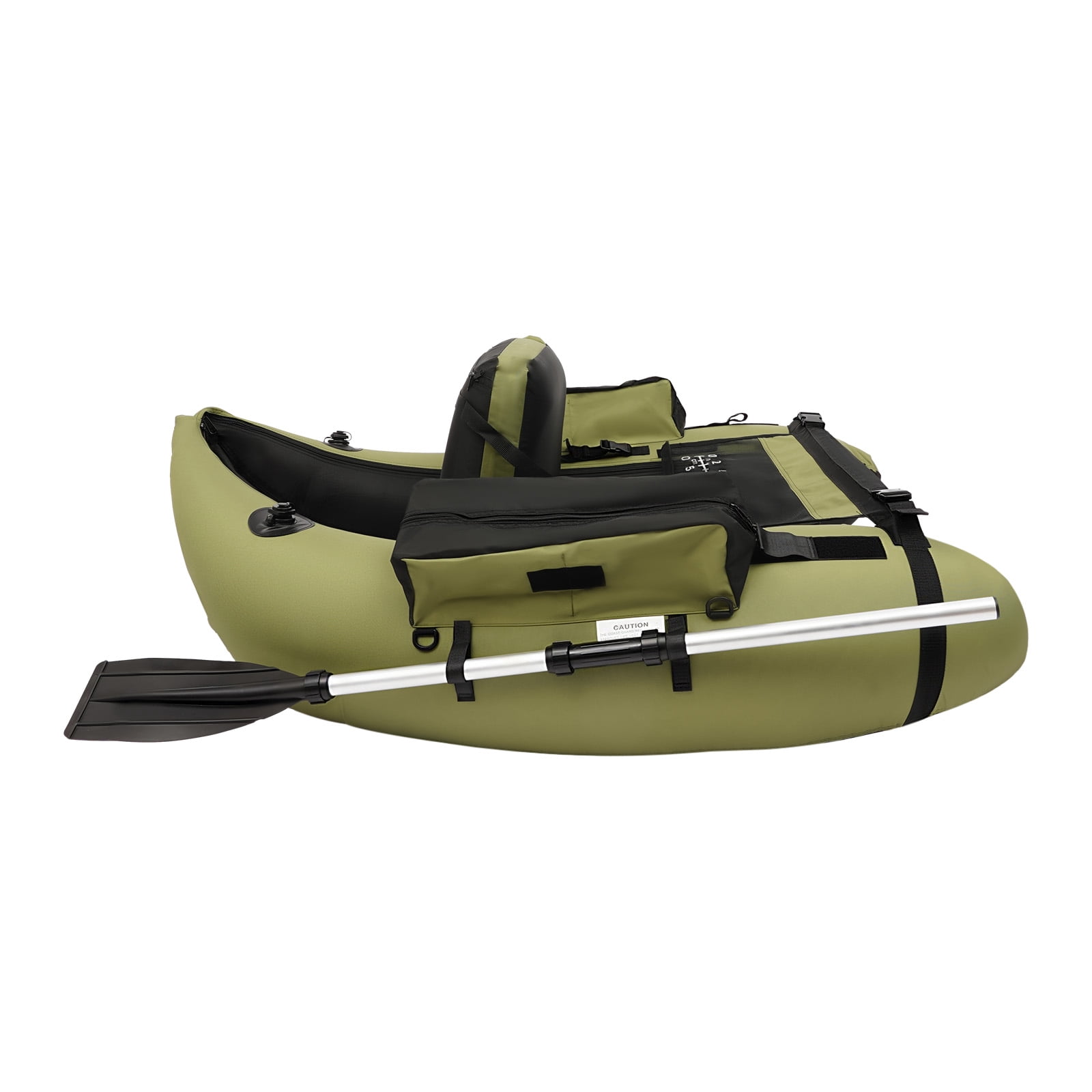 Inflatable Fishing Boat 286 lbs Capacity 1-Person Portable Kayak with Adjustable Backrest for Lake, River, Ocean Fishing