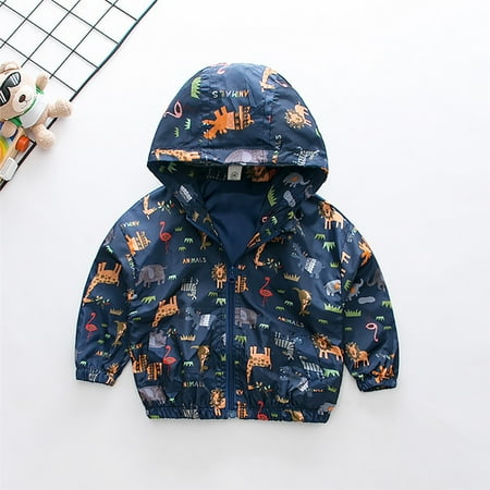 

Leutsin Toddler Kids Girls Boys Long Sleeve Cartoon Windproof Coat Hooded Outwear Jacket