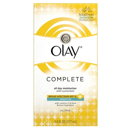 Olay Complete Lotion All Day Moisturizer with SPF 15 for Sensitive Skin, 6.0 fl oz
