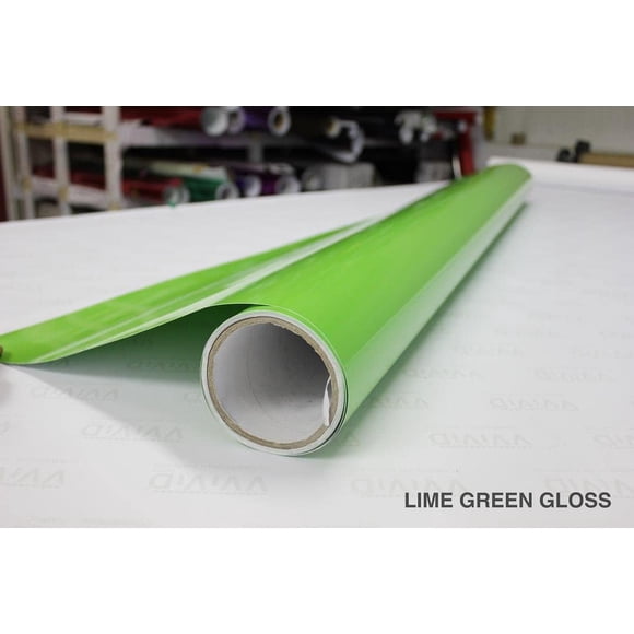Lime Green Gloss 5ft x 1ft Vinyl Wrap Roll with Air Release Technology