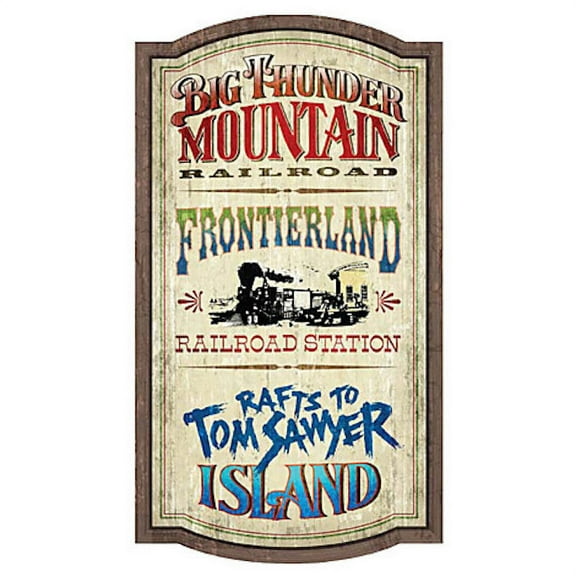 Walt Disney World Frontierland Attractions Magic Kingom Wood Wall Sign New