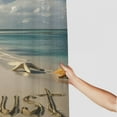 thumbnail image 3 of Shiartex Ocean Beach Shower Curtain Tropical Underwater Inspirational Quotes Coastal Marine Life Lighthouse Starfish Shell Sea Turtle Blue Fabric Polyester Bath Curtains Bathroom Set with Hooks White, 3 of 7