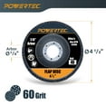 thumbnail image 2 of POWERTEC 20PK 4-1/2" Zirconia Flap Discs, 60 Grits for Angle Grinder, Compatible with DeWalt DCG413B, DWE402, DCG405B, DWE4011 - Ideal for Sanding and Grinding Metal & Stainless Steel (11102-P2N), 2 of 8