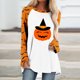 thumbnail image 3 of Blusa suelta informal de manga larga con cuello redondo para mujer, camisas con estampado de Halloween Fridja  fjkfkj2351, 3 of 5