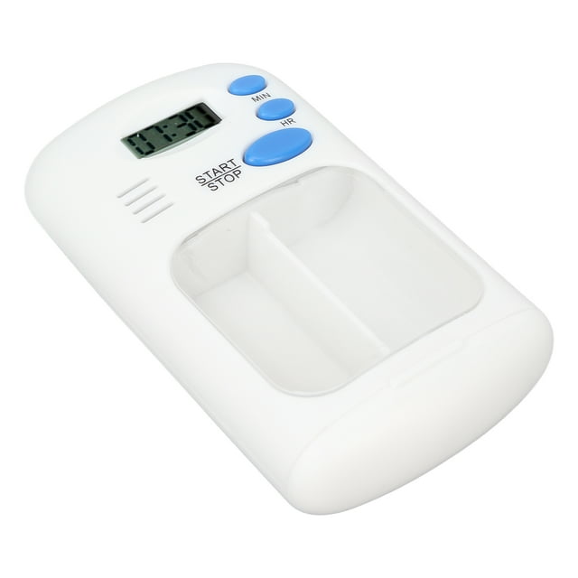 Automatic Pill Organizer, Smart Pill Dispenser Simple White 2 Grids Portable Small Buckle for Travel Home Use