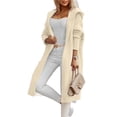 thumbnail image 2 of Long Sleeved Fall Winter Women Casual Hooded Knit Coat Loose Long Cardigan with Pocket, 2 of 5
