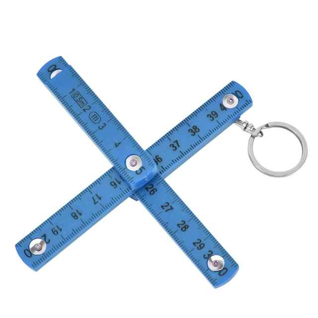 Plastic Foldable Ruler Folding Ruler Folding Meter Stick Woodworking Ruler 2Pcs ABS Folding Ruler Portable 0.5m Foldable Ruler With Key Ring For Carpentry Laying Tiles