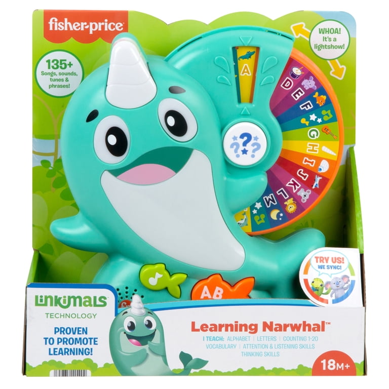 Fisher-Price Linkimals Interactive Learning Narwhal Toy with