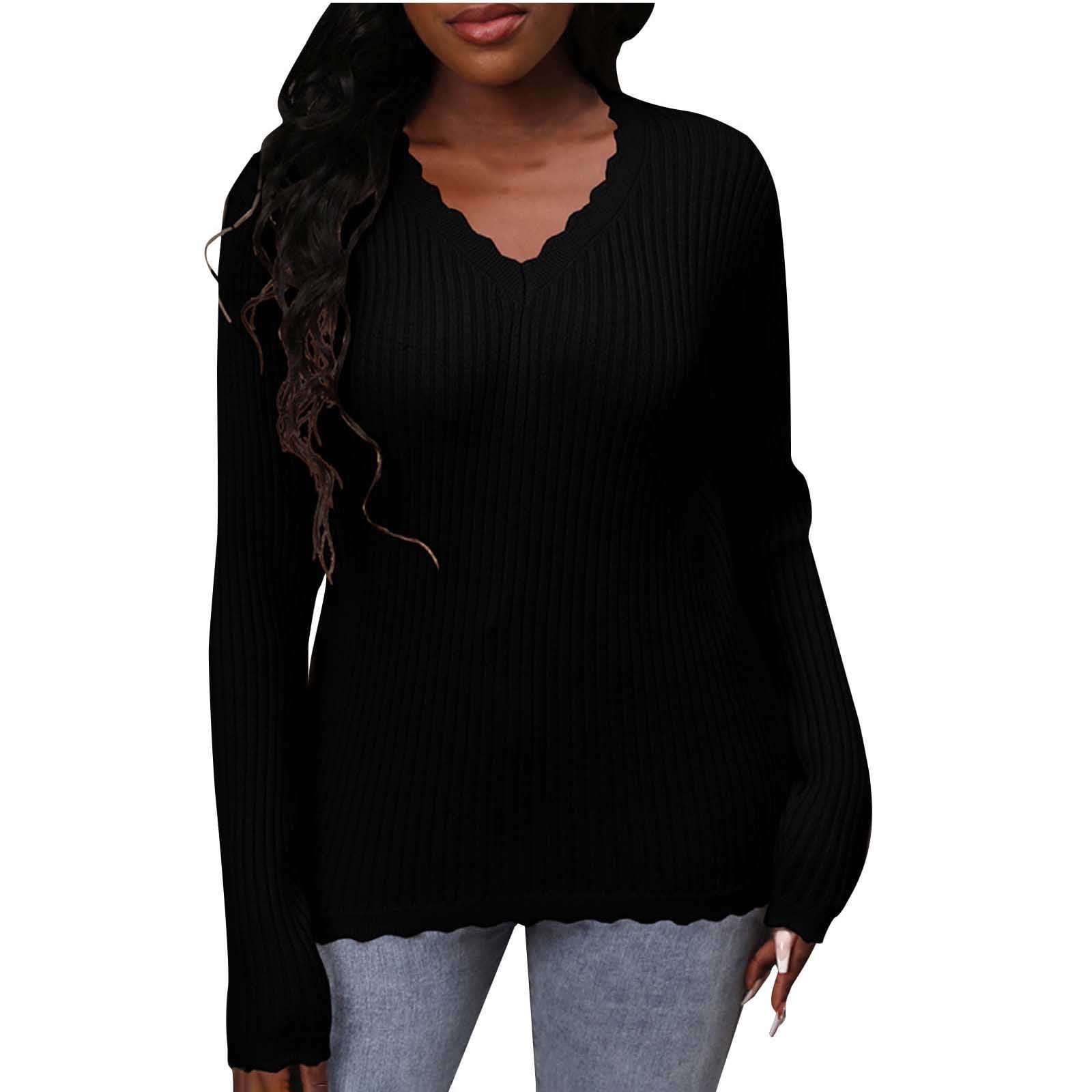 Black ribbed sweater women's hot sale