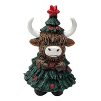 FVDPWYE Highland Cow Statue Desktop Sculpture Decorative Unique Collectibles Table Decor
