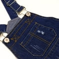 thumbnail image 5 of KIDSCOOL SPACE Little Boys Slim Fit Jeans,Ripped Big Bib Pocket Fashion Denim Overalls,Deep Blue,5-6 Years, 5 of 8