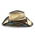 thumbnail image 5 of LILIYA Western Cowboy Hat for Women, Wide Brimmed Cowgirl Headwear with Decorative Band, Classic Western Felt Hat, Breathable Adjustable Sun Protection Headwear, 5 of 6